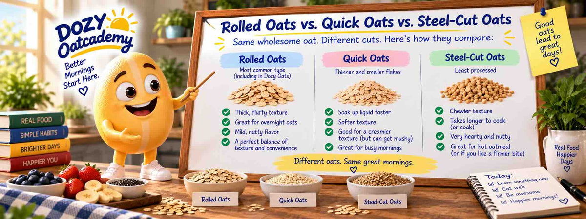 Rolled Oats vs. Quick Oats vs. Steel-Cut Oats
